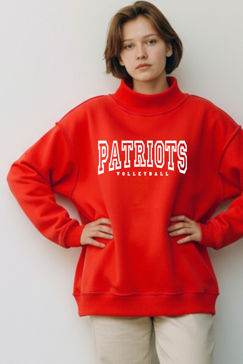 Brewer Volleyball Mock Neck Turtlenect - Red
